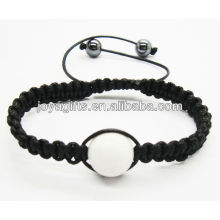 Pulseira shamballa do presente da jóia da forma Pulseira shamballa tecido com howlite natural